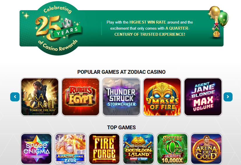 Zodiac Casino slot terbaik
